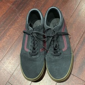 Vans Charcoal Grey with Burgundy Stripe- size 11